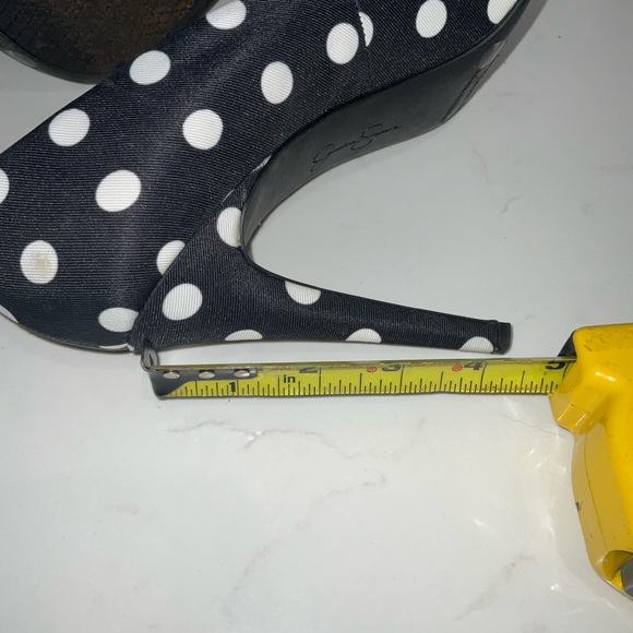 Polka Dot Black and White Women's Heels - Picture 7 of 9